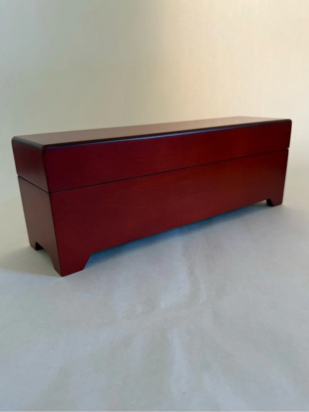 Wooden Decorative Storage Box in Deep Red